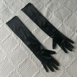 Elegant Black Satin Gloves